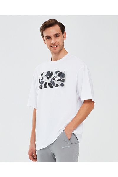 SKECHERS Γραφικό T-Shirt M Ανδρικό κοντομάνικο λευκό Tshirt S 241076 -100