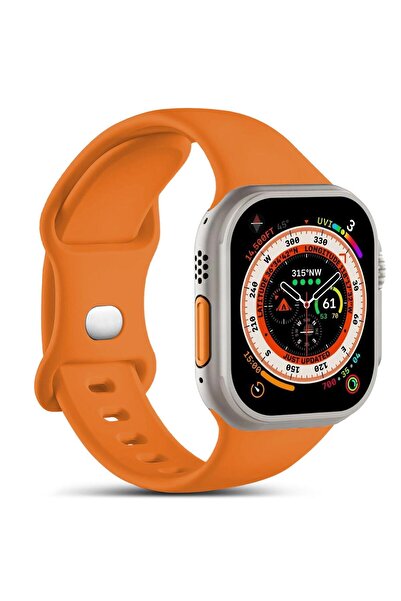 Microsonic Apple Watch Series 10 42mm Kordon ActiveFlex Wristband Turuncu