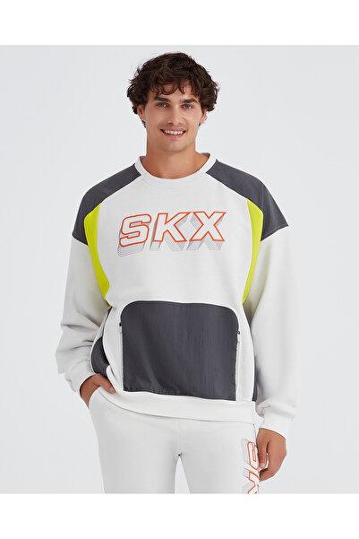 SKECHERS M LW Fleece Crew Neck Sweatshirt Erkek Gri Sweatshirt S232277-032