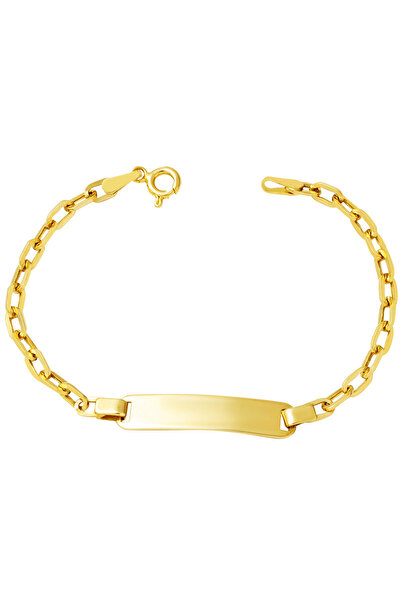 Bilezikci Yazı Yazılabilen 14 Ayar Altın Bebek Künyesi