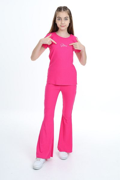 Toontoy Girl's Storie Embroidered Tracksuit Set