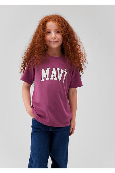 Mavi Logo Printed Purple T-Shirt Regular Fit / Regular Fit 7610109 -70651