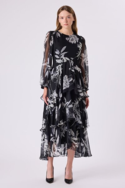 FEVER Kat detaylı şifon elbise