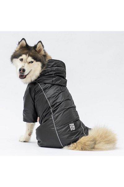Pawstar Black Monsoon Large Breed Dog Jumpsuit Raincoat Dog Raincoat Dog Outfit Dog Suit
