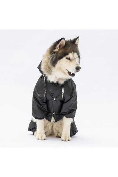 Pawstar Black Monsoon Large Breed Dog Jumpsuit Raincoat Dog Raincoat Dog Outfit Dog Suit