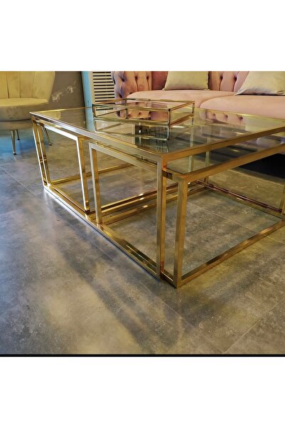 alkametal Gold orta sehpa