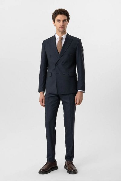 SÜVARİ Slim Fit Armour Patterned Crowace Suit Dress