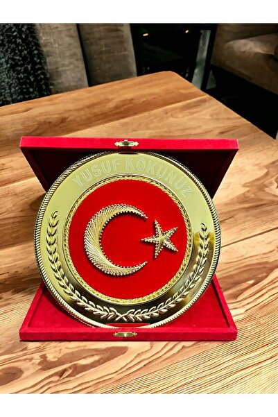 Yaprak Hediyelik Kişiye Özel İsim Baskılı Ay Yıldız Türk Bayrağı İşlemeli Fil...