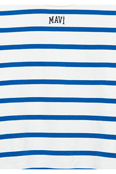 Mavi Pruhovaná mikina s potiskem loga 7S10038-83142