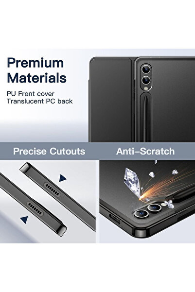 Fibaks Samsung Galaxy Tab S9 Fe Plus 12.4 Inch Compatible Smart Cover Foldable Protective Cover Tablet Case