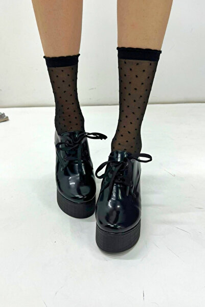 inizio Black Wedge Heel Women's Shoes V4213