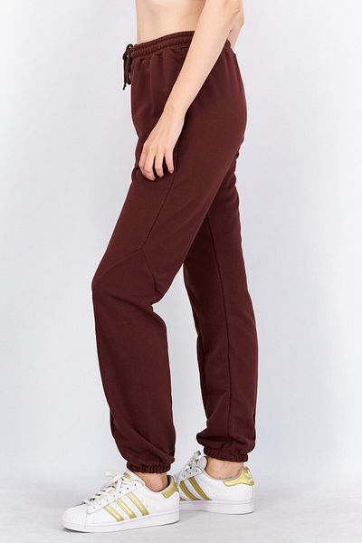 NA-KD Women Drawstring Solid Sweatpants, Dark Brown