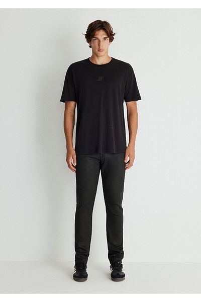 Mavi Pro Εκτυπωμένο Μαύρο T-Shirt Loose Fit / Χαλαρή Άνετη Κοπή 0612434-71379