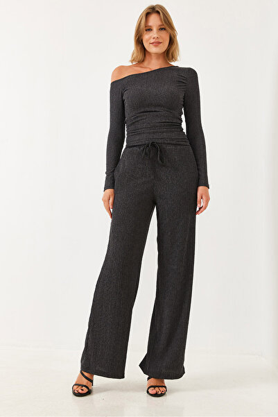 Bianco Lucci Asymmetrisches Damen-Set mit Kragen unten und oben 60251832