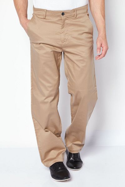 Selected Homme Men Loose Fit Solid Chino Pants, Tan