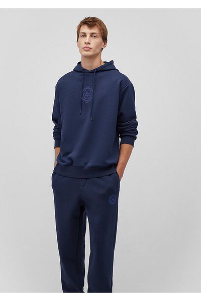 Mavi Φούτερ με κουκούλα Navy Blue - Εκτύπωση λογότυπου σφραγίδας, 0s10192-70490