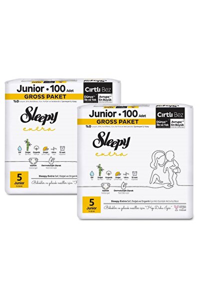 Sleepy Extra Günlük Aktivite Gross Paket Bebek Bezi 5 Numara Junior 200 Adet