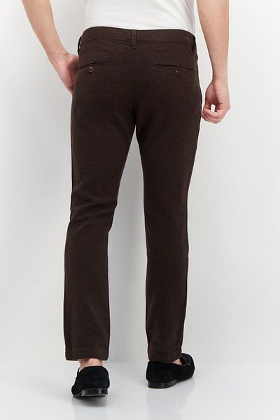 Esprit Men Slim Fit Textured Stretchable Dress Pants, Brown