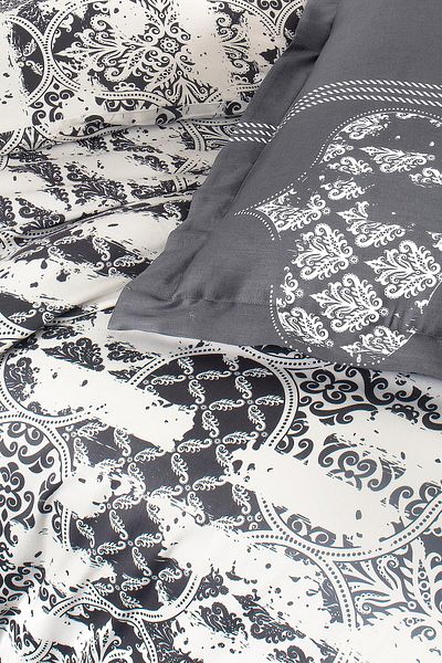 Altınbaşak Alchera Gray Satin Double Duvet Cover Set