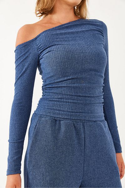 Bianco Lucci Asymmetrisches Damen-Set mit Kragen unten und oben 60251832