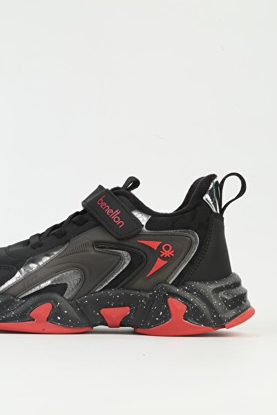 Benetton Μαύρα κόκκινα παιδικά αθλητικά παπούτσια - Εισαγόμενα BNI-11033