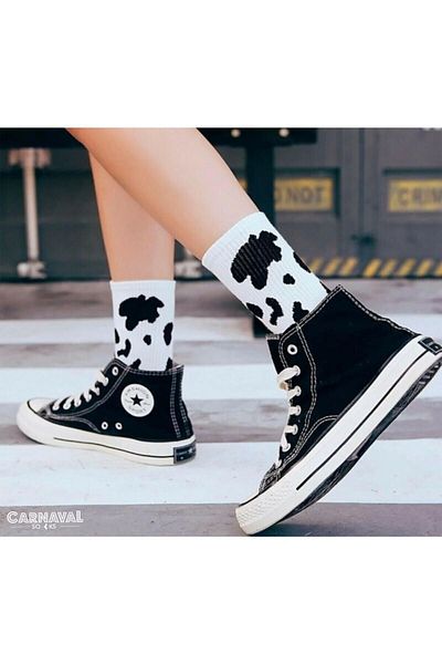 CARNAVAL SOCKS Кутия с 5 комплекта спортни чорапи с шарка на мляко