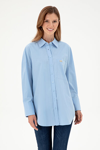 U.S. Polo Assn. Kadın Açık Mavi Uzun Kollu Gömlek 50297121-VR003