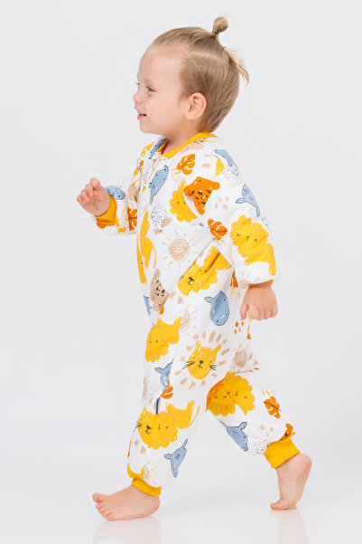 Cantoy Kız Erkek Çocuk Kalın Elyaf Dolgulu 2.5 Tog Desenli Uyku Tulumu