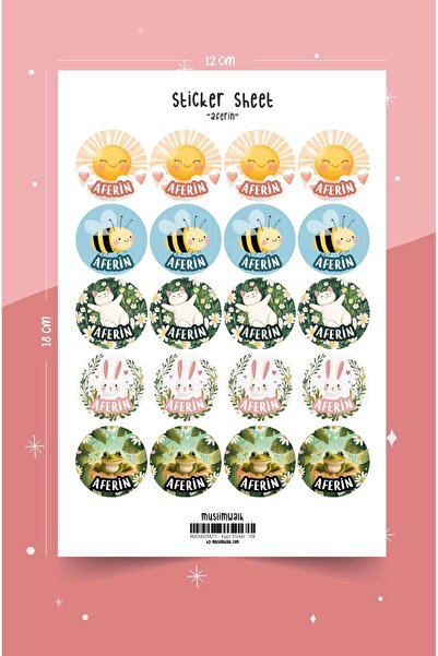 MuslimWalk Afrin – Öğretmen Öğrenci Ödül – Sticker Seti #138