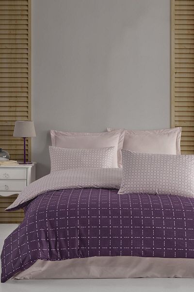 Altınbaşak Lewis Plum Single Duvet Cover Set