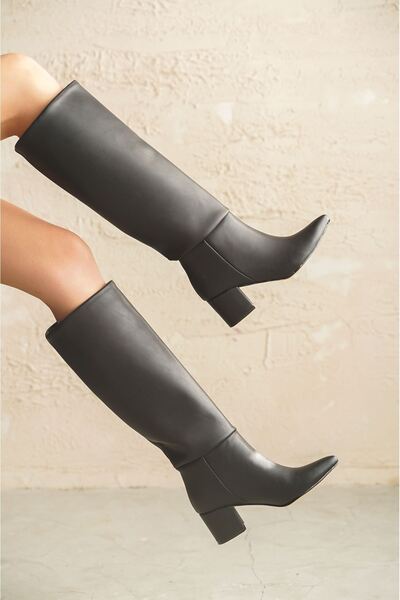 MODAADAM Жіночі чоботи Akel нижче коліна - чорні-шкіра