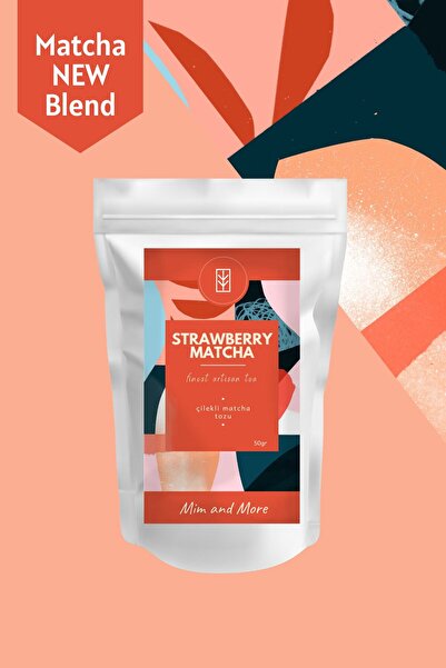 Mim and More Strawberry Matcha - Çilek Aromalı Matcha, 50 gr