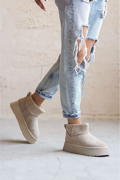 MODAADAM Cizme scurte Olympos Shearling de damă - piele de căprioară