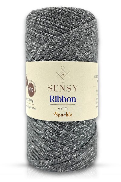 SENSY 200Gr Premium Glitter Polyester Thread - Macrame Supla String and Bag Thread Gray