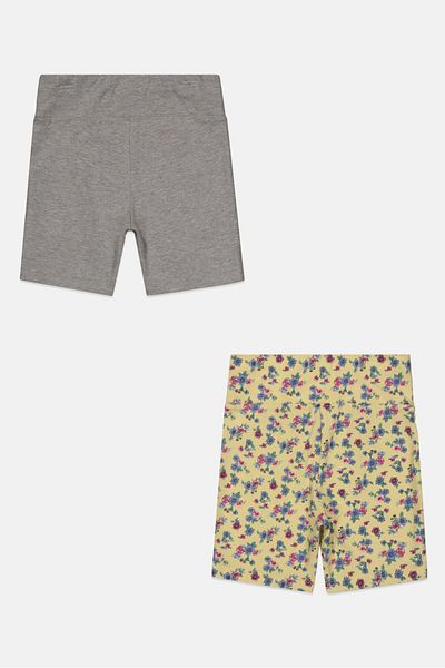 Madden Girl Kids Girl 2 Pieces Floral Print Biker Short, Yellow