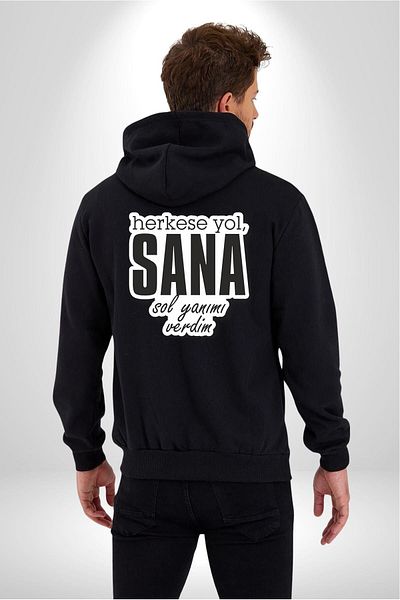 Angemiel Black Hooded Printed Cardigan Sweats for Men and Women - I Gave You the Way to Everyone Lettering on the Left Side