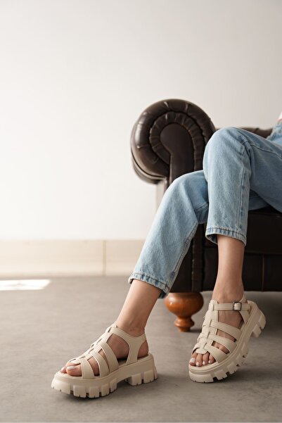 MODAADAM Women's Mogena Thick Soled Sandals - Skin