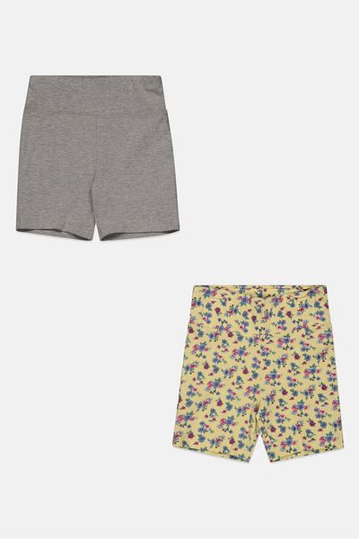 Madden Girl Kids Girl 2 Pieces Floral Print Biker Short, Yellow