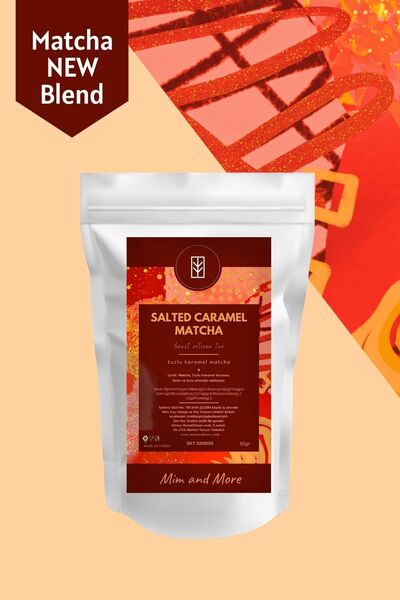 Mim and More Salted Caramel Matcha - Tuzlu Karamel Aromalı Matcha, 50 gr