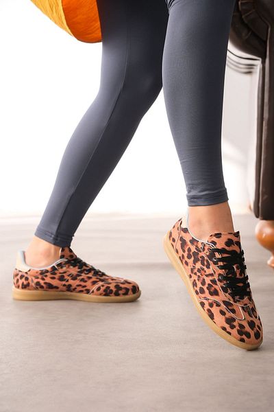 MODAADAM Pantofi sport cu talpă subțire Panet pentru femei - Leopard