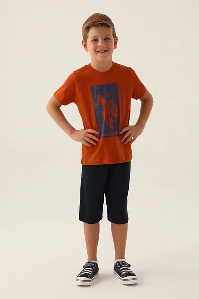 U.S. Polo Assn. Licensed Sword Brown Boy Capri Suit