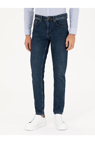 Cacharel Koyu Mavi Slim Fit Pamuk Karışımlı Jean Pantolon 50284455-VR032