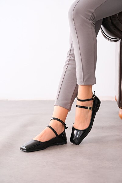 MODAADAM Жіночі балетки з кутовим носком Figo - чорні-руган