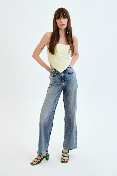 Denim Trip KARLA Straight Fit Açık İndigo Kadın Jean Pantolon