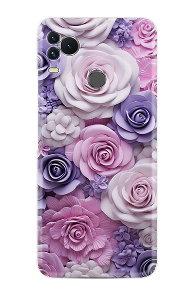 omix X400 Kılıf Boutique Baskılı Resimli Mor Güller Pcode -029