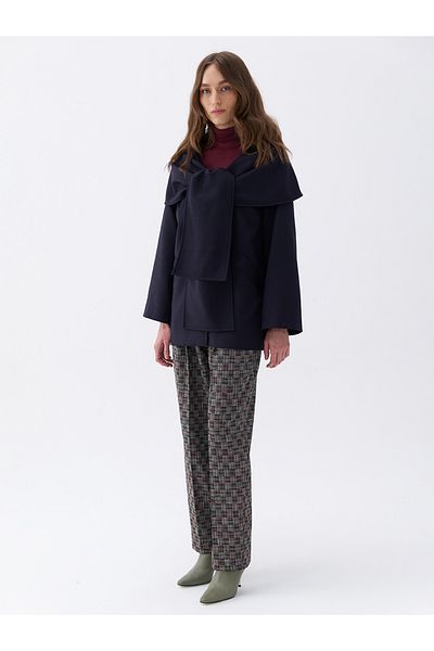 Nocturne Draped Coat with Front Tie Detail