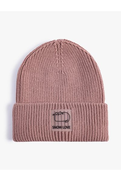 Koton Basic Beanie with Cat Applique Detail