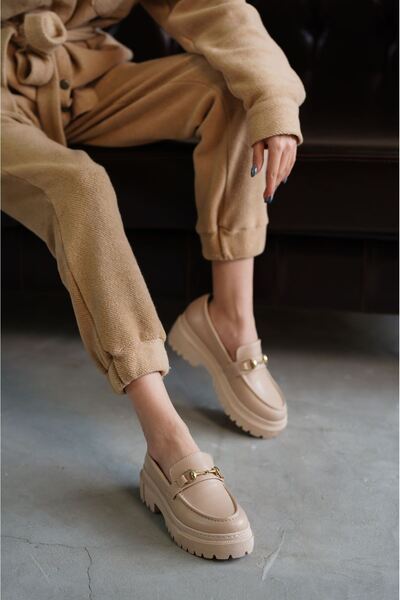 MODAADAM Γυναικεία παπούτσια Jaida με λεπτομέρεια με αγκράφα - Nude