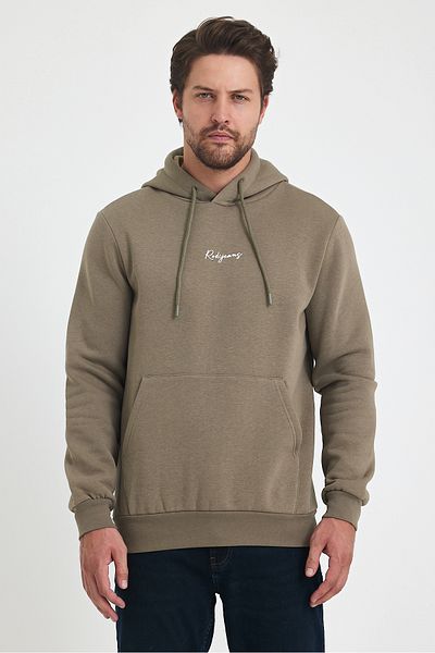 Rodi 5281 Model - 3 String Hooded and Printed Pocket Sweatshirt