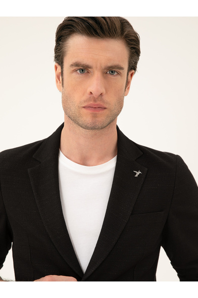Cacharel Siyah Slim Fit Pamuk Karışımlı Ceket 50289001-VR046